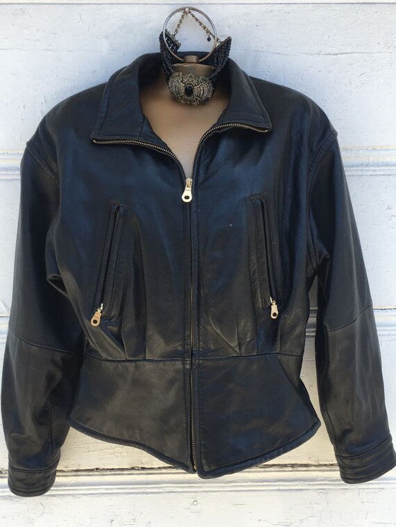 Vintage Black Fitted Leather Jacket - Tannery West