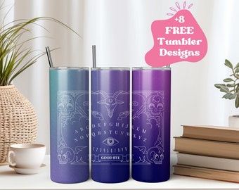 Rainbow Ouija Tumbler Wrap | Witchy Vibes | Celestial | Skinny Straight Tumbler Wrap | Sublimation Design | Witch Wicca Tumbler PNG Download