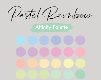 Pastel Rainbow Affinity Palette | Pastel Colors | Affinity Color Swatches | Rainbow Color Palette