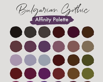 Bulgarian Gothic Affinity Palette | Gothic Colors | Affinity Color Swatches | Purple Color Palette