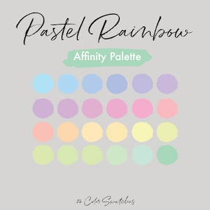 Pastel Rainbow Affinity Palette | Pastel Colors | Affinity Color Swatches | Rainbow Color Palette