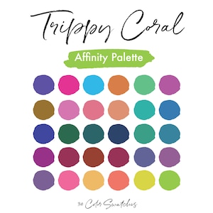 Trippy Coral Affinity Palette | Helle Farben | Affinity-Farbfelder | Lustige Farbpalette