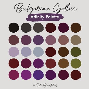 Bulgarian Gothic Affinity Palette | Gothic Colors | Affinity Color Swatches | Purple Color Palette