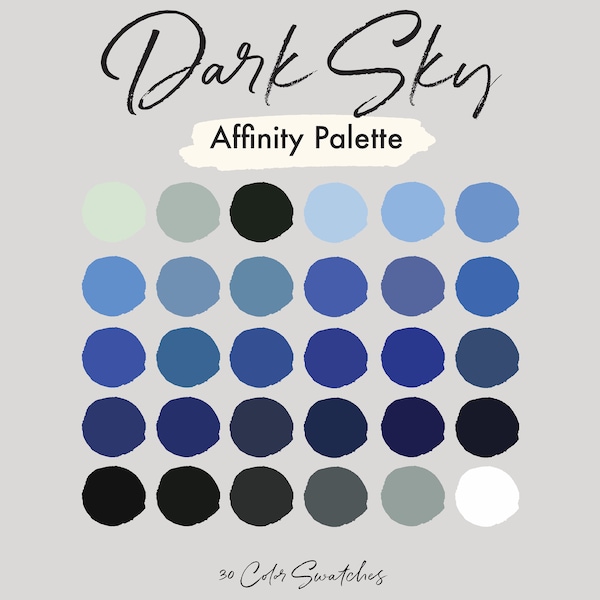 Dark Sky Affinity Palette | Dark Sky Colors | Affinity Color Swatches | Blue Color Palette