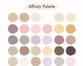French Café Aesthetic Affinity Color Palette | 30 Soft Neutral Colors for Digital Art, Illustration, Branding | Vintage Parisian Swatches