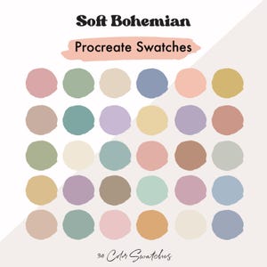 Soft Bohemian Procreate Palette | Boho Colors | Soft Boho Procreate Color Swatches | Muted Color Palette