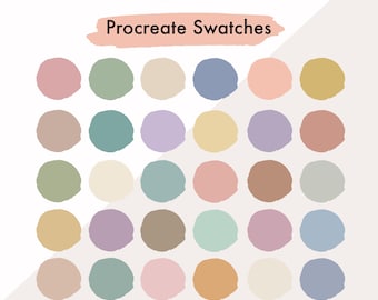 Soft Bohemian Procreate Palette | Boho Colors | Soft Boho Procreate Color Swatches | Muted Color Palette