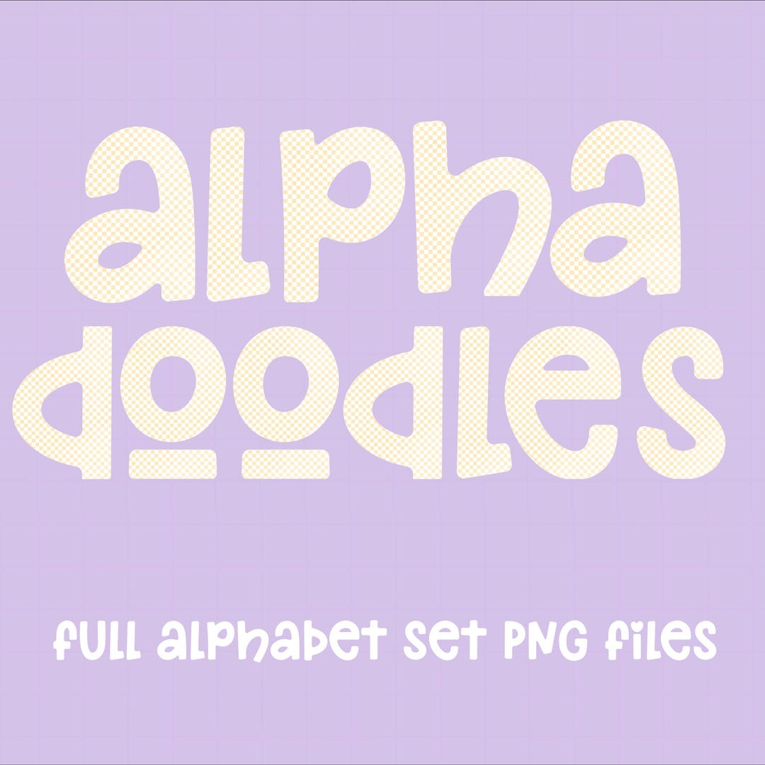 Alpha Check Designs Bright Pastel Alpha Doodle Set | Buttercream Checks Alphabet Letter ...