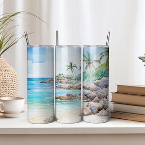 Beach Tumbler Wrap | Beach Themed Tumbler | Beach Tumbler Wrap PNG | Sublimation Tumbler Wrap | 20 oz Tumbler Sublimation Wrap Design