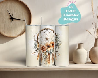 Dreamcatcher Tumbler Wrap | 20oz Skinny Tumbler Wrap | Native Tumbler Wrap | Boho Sublimation Tumbler Wrap PNG | 20 oz Tumbler Sublimation