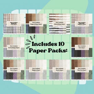 Dark Academia Digital Paper Bundle - Digital Scrapbook Paper Bundle - Moody Digital Papers - Dark Colors Scrapbook Paper - Textured Papers
