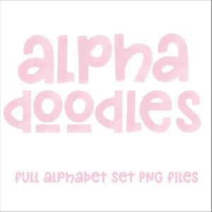 Conjunto de Rabiscos Alfabetos em Tons Pastel Brilhantes | Clipart de Letras do Alfabeto Rosa | Pacote de Letras | Letras de Corações | PNGs de Letras de Sublimação | Baixar