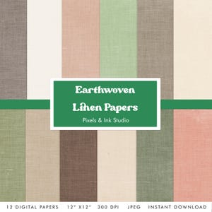 Earthwoven Neutrals Linen Digital Paper - Solid Colors Digital Scrapbook Paper - Neutral Digital Paper - Earth Tones Scrapbook Paper - Linen