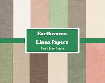 Carta digitale Earthwoven Neutrals Linen - Carta digitale per scrapbooking a colori solidi - Carta digitale neutra - Carta digitale per scrapbooking Earth Tones - Linen