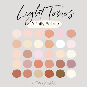 Light Tones Affinity Palette | Light Skin Tones Affinity Colors | Affinity Color Swatches