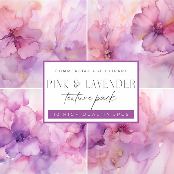 Pink & Lavender Alcohol Ink Texture, Colorful Backgrounds and Patterns, Liquid Ink Clipart, Colorful Illustration