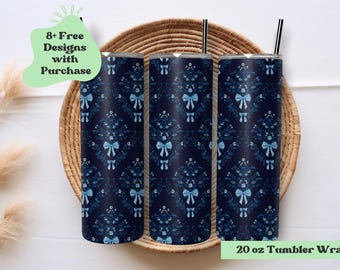 Dark Coquette Tumbler Wrap: French Toile Floral PNG (Digital Download)