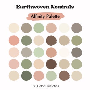Earthwoven Tones Affinity Palette | Earthy Colors | Neutral Affinity Color Swatches | Muted Color Palette