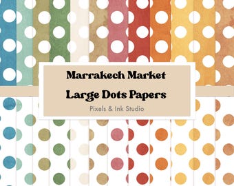 Marrakech Market Polka Dot Digital Paper - Warm Neutrals Digital Scrapbook Paper - Boho Digital Paper - Scrapbook Paper - Commercial Use