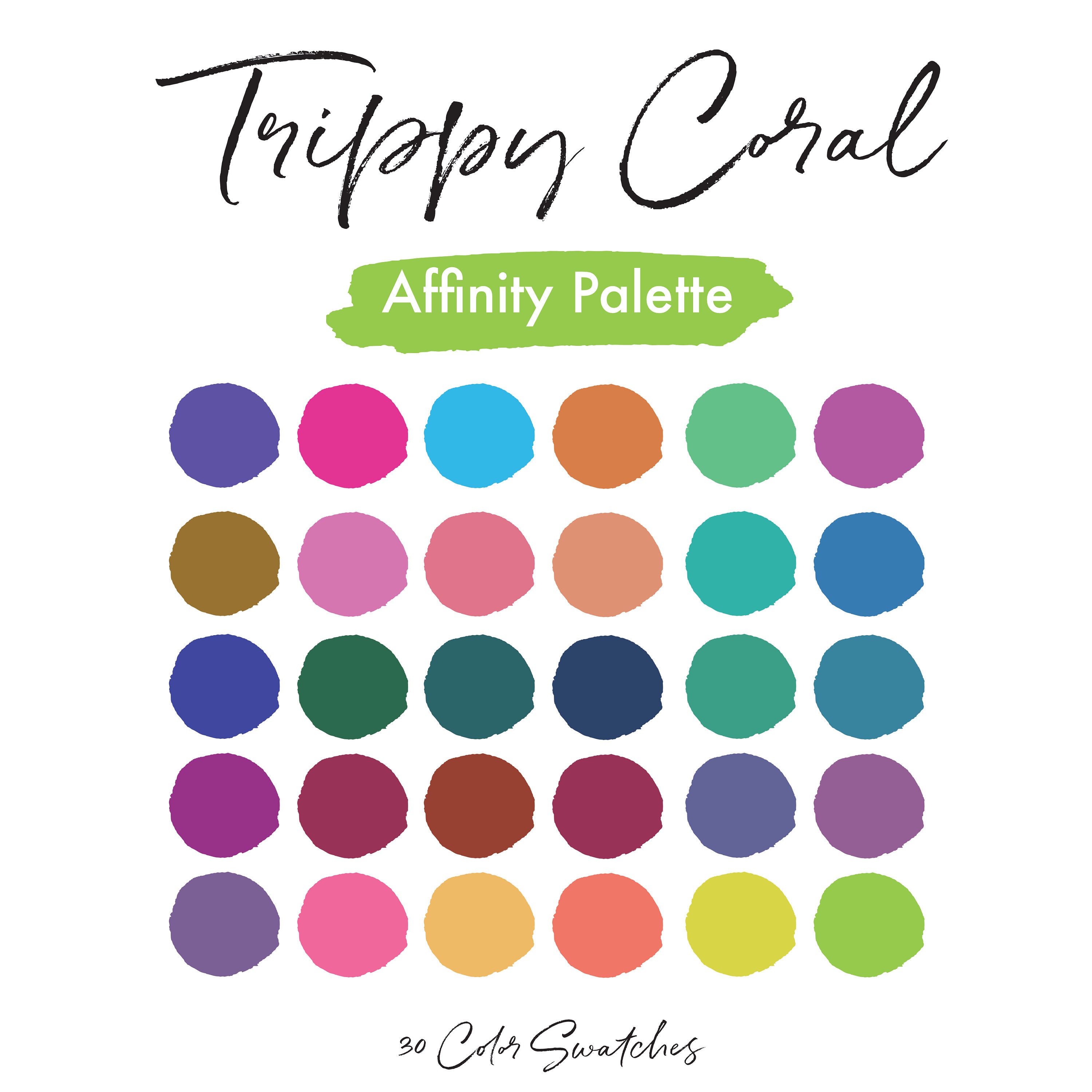 Trippy Coral Affinity Palette / Colori brillanti / Affinity - Etsy Italia