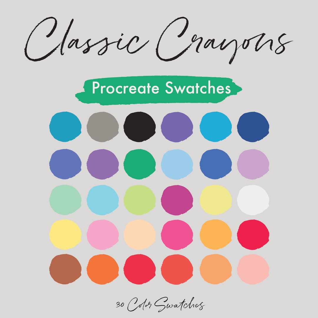 Classic Crayons Procreate Swatches | Crayon Colors | Procreate Color ...