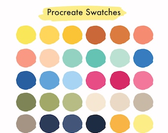 Amalfiküste Ästhetik Procreate Farbpalette | 30 leuchtende Sommerfarben für Digital Art, Illustration, Grafikdesign |