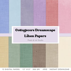 Carta digitale Cottagecore Dreamscape Linen - Carta per scrapbooking digitale a tinta unita - Carta digitale pastello - Carta per scrapbooking pastello - Carta da sogno