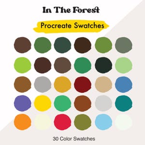 Into the Forest Procreate Palette | Forestcore Colors | Woods Tones Procreate Color Swatches | Plants Color Palette | Green Color Palette