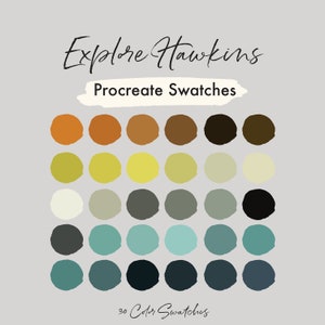 Explore Hawkins Procreate Swatches | Nature Colors | Procreate Color Swatches | Hawkins Color Palette
