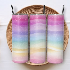Pastel Ombre Tumbler Design Wrap Png |  Rainbow Ombre Tumbler Wrap Pastel Rainbow Tumbler Wrap Png | Ombre Pastel Tumbler | 20Oz Tumbler Png