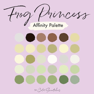 Frog Princess Affinity Palette | Nature Colors | Affinity Color Swatches | Princess Color Palette