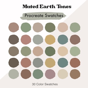 Muted Earth Tones Procreate Palette | Earthy Colors | Neutral Procreate Color Swatches | Muted Color Palette