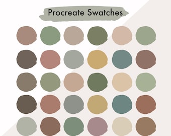 Muted Earth Tones Procreate Palette | Earthy Colors | Neutral Procreate Color Swatches | Muted Color Palette