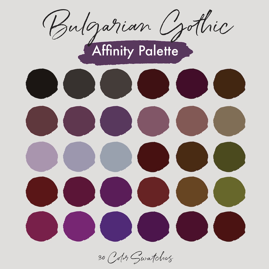 Bulgarian Gothic Affinity Palette Gothic Colors Affinity Color Swatches