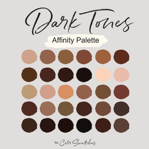 Dark Tones Affinity Palette | Dark Skin Tones Affinity Colors | Affinity Color Swatches