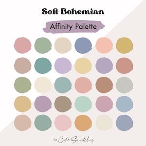Soft Bohemian Affinity Palette | Boho Colors | Soft Boho Affinity Color Swatches | Muted Color Palette
