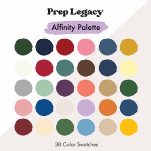 Prep Legacy Affinity Palette | Preppy Colors | Collegiate Tones Affinity Color Swatches | Ivy League Color Palette | Prep Color Palette