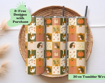 Goose Tumbler Wrap Png | Goose Patchwork Tumbler Wrap | Cottagecore Tumbler Wrap Png | Geese Tumbler | Fall Tumbler Wrap