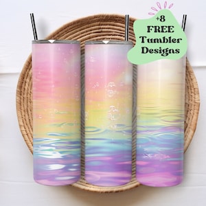 Pastel Water Tumbler Design Wrap Png |  Pastel Rainbow Tumbler Wrap | Water Rainbow Tumbler Wrap | Ombre Pastel Tumbler | 20Oz Tumbler Png