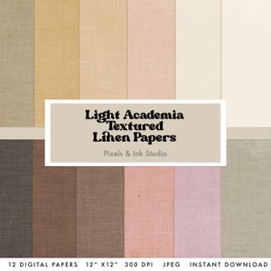 Light Academia Linen Digital Paper - Neutral Linen Digital Scrapbook Paper - Neutral Digital Paper - Aesthetic Scrap Paper - Junk Journal