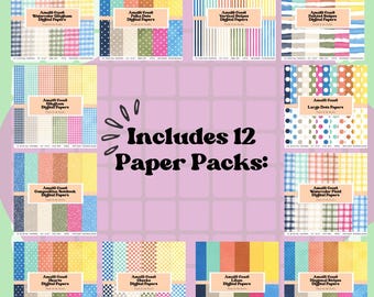 Amalfiküste Digitales Papier-Bündel - Mediterran Digitales Scrapbook-Papier-Bündel - Italienische Küste Digitales Papier-Bündel - Helle Papierpackungen
