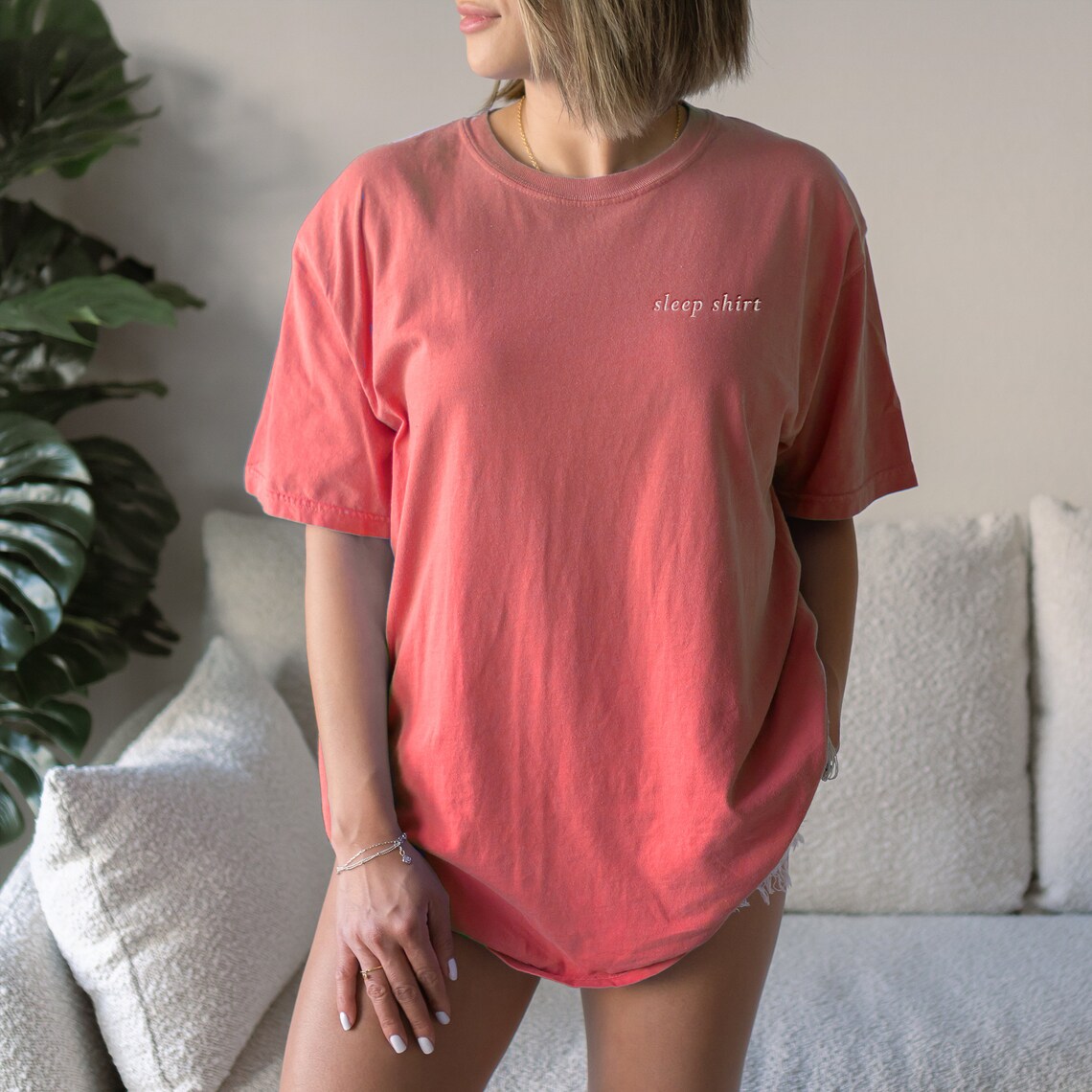 thumbnail image 2 of Victoria's Secret Cotton Pajama Top – Short Sleeve Crew Neck Sleep Tee (Logo/Glitter, XS-XL) 2 of 3
