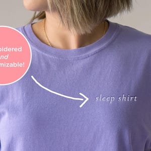 Oversized sleep shirt, Pajama shirt, Soft sleep shirt, Comfort Colors tshirt, Night shirt, Pajamas Women, Minimalist, Custom Gifts for Women