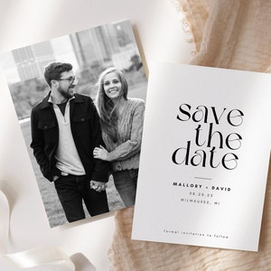 Modern Save The Date Template | Fully Editable 5x7 Template | Digital Invitation Download | Simple Save The Date | Printable Template