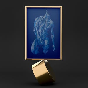 ADONIS (blue) | Ready-to-frame print, Gay art, Male Figure Line Drawing
