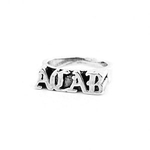 Anillo ACAB / Plata reciclada / Plata de ley 925 / Joyas ACAB de estilo inglés antiguo