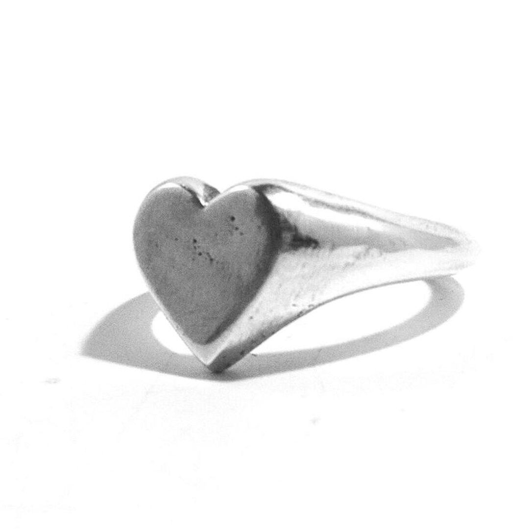 Heart Signet Ring (no Stone) | Solid Silver Heart | Heart