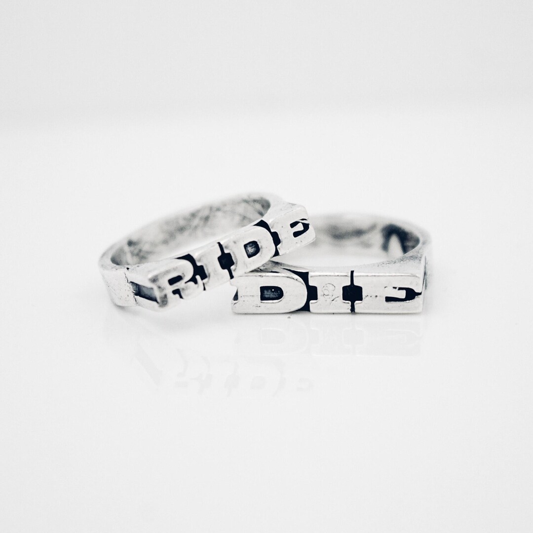 RIDE or DIE Stacker Rings | Best Friends Rings | Stackable Word Rings ...