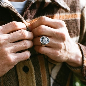 Squarebody Chevy Truck Ring  | Sterling silver | Chevrolet Truck with Chain Border Ring | Classic Truck Jewelry | Vintage Chevy C10 Ring