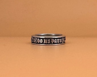 Do Us Part Wedding Band | Til Death Do Us Part Wedding Jewelry Engraved Wedding | Alternative Wedding Jewelry | Ornamental Jewelry